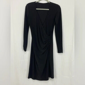 Black Button Wrap Dress Size S/M